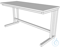 Poste de travail de laboratoire Pied en C L1000/T600 Acier inoxydable Acier inoxydable Dimensions...